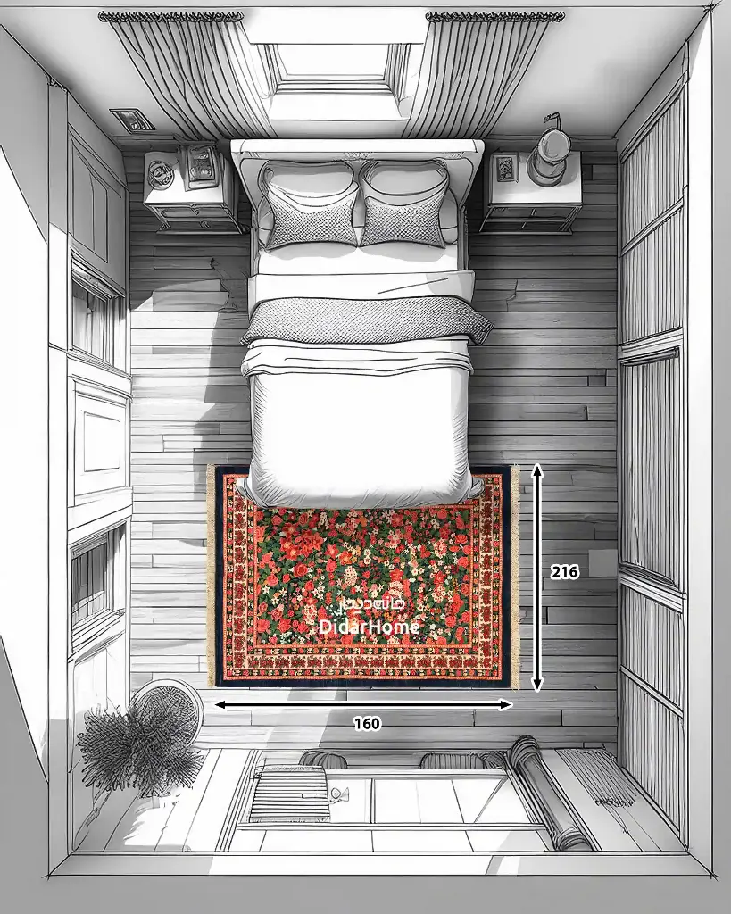 فرش دستباف بیجار طرح هزارگل سه متری