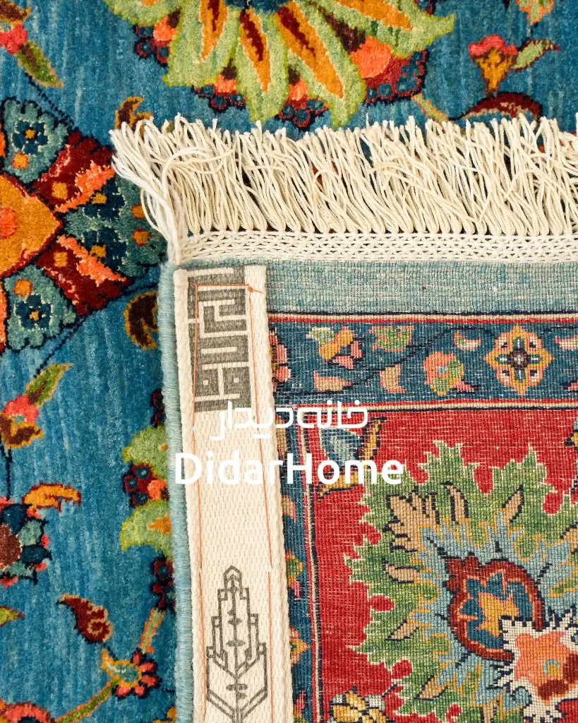 فرش دستباف تبریز ۵۰ رج  چله و گل ابریشم ریزباف طرح افشان چهار متری