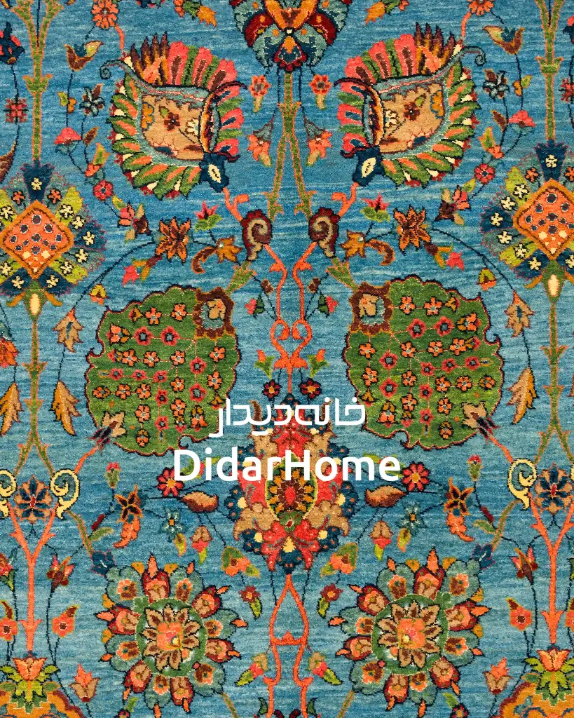 فرش دستباف تبریز ۵۰ رج  چله و گل ابریشم ریزباف طرح افشان چهار متری