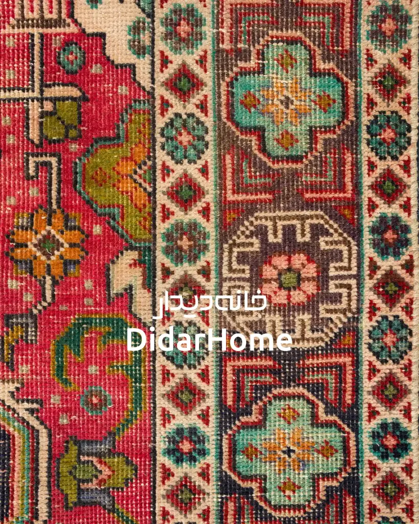 فرش دستباف مدرن تبریز طرح ترنجی ذرع و نیم