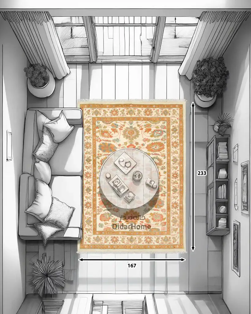 فرش دستباف سلطان آباد طرح افشان ۳/۸۹ متری (زیگلر محل)