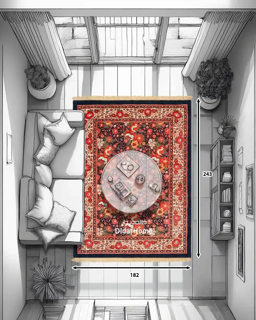 فرش دستباف بیجار طرح افشان ۴/۴۲ متری