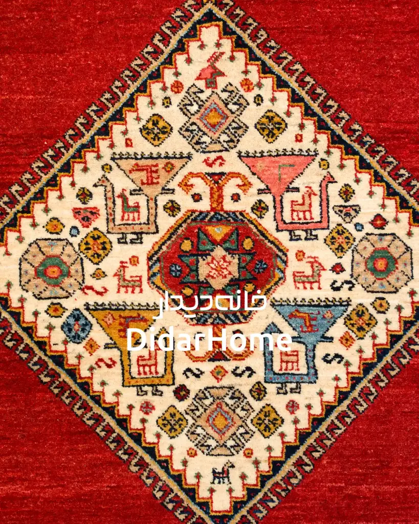 فرش دستباف قشقایی طرح ترنجی ۲/۰۹ متری