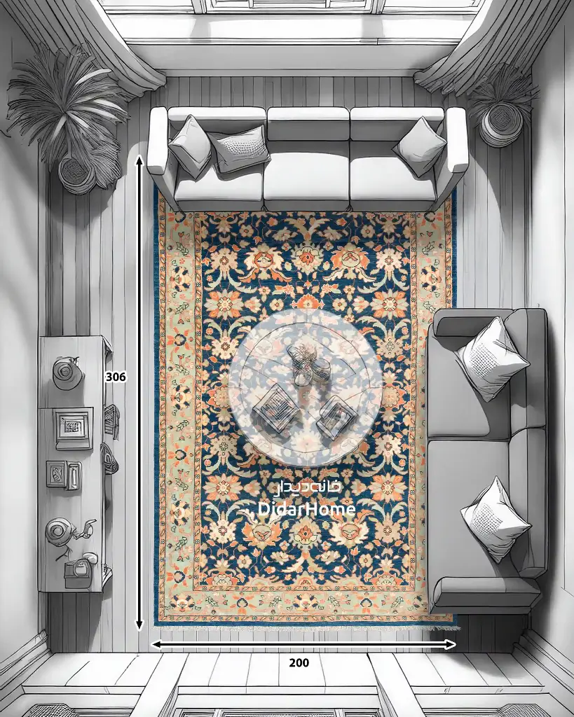 فرش دستباف سلطان آباد طرح افشان ۶/۱۲ متری