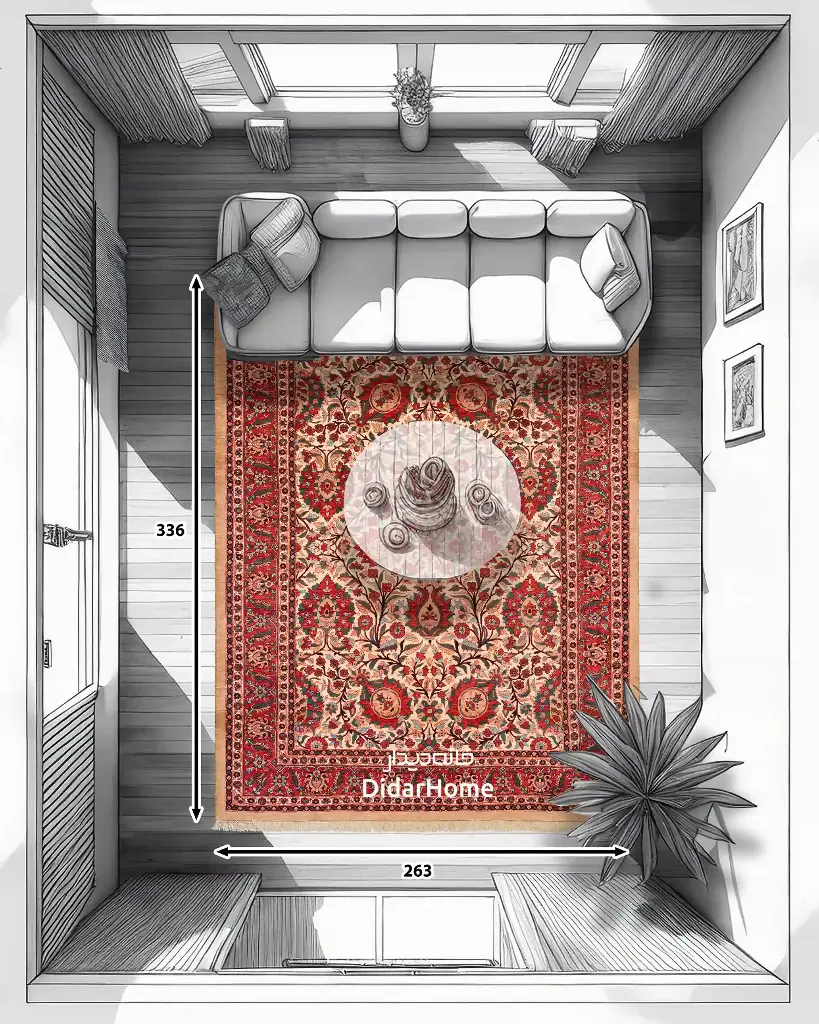 فرش دستباف بیجار طرح افشان ۸/۸۴ متری