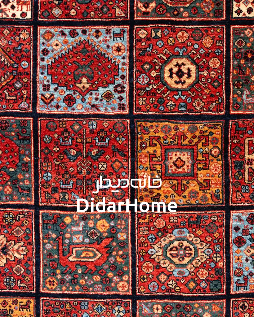 فرش دستباف قشقایی طرح خشتی ۴/۹۳ متری