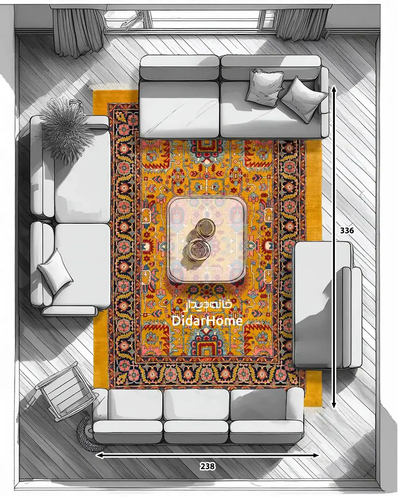 فرش دستباف هریس طرح افشان ۸ متری