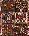 فرش دستباف آنتیک بختیاری طرح خشتی ۵/۲۷ متری