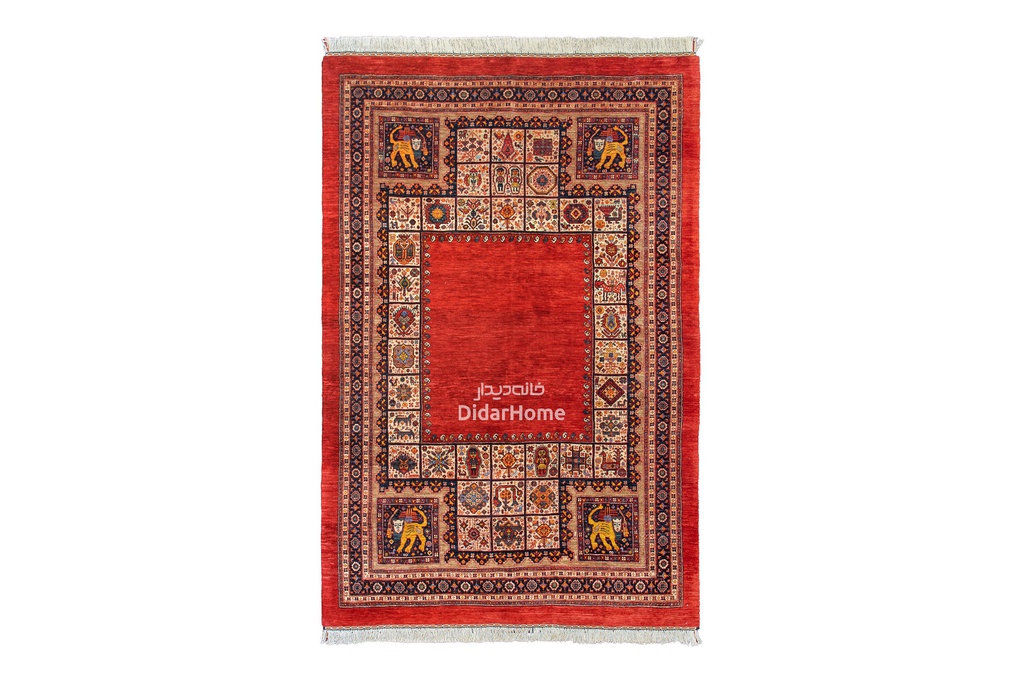 فرش دستباف قشقایی طرح کفساده چهار متری