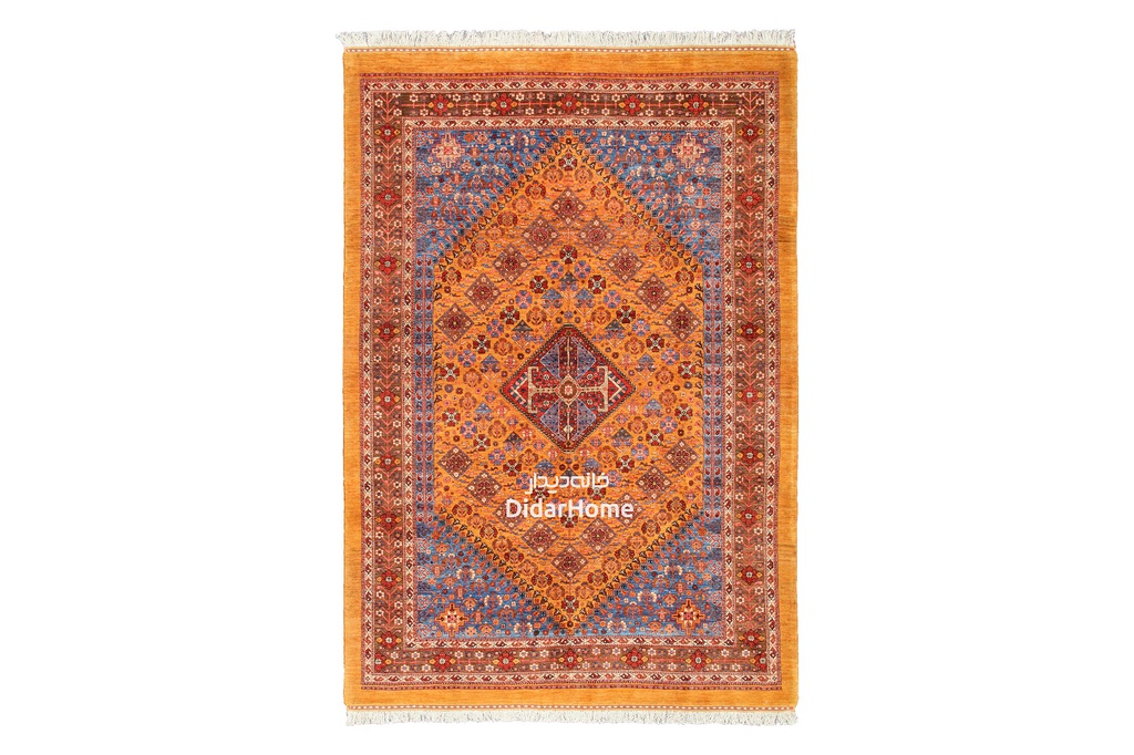 فرش دستباف قشقایی طرح ترنجی شش متری