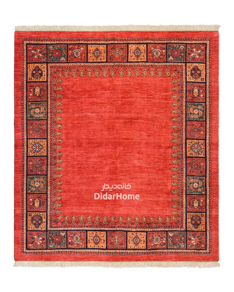 فرش دستباف قشقایی طرح کفساده چهار متری