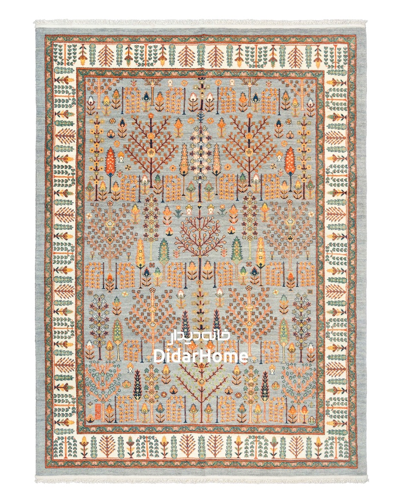 فرش دستباف قشقایی طرح درخت زندگی شش متری