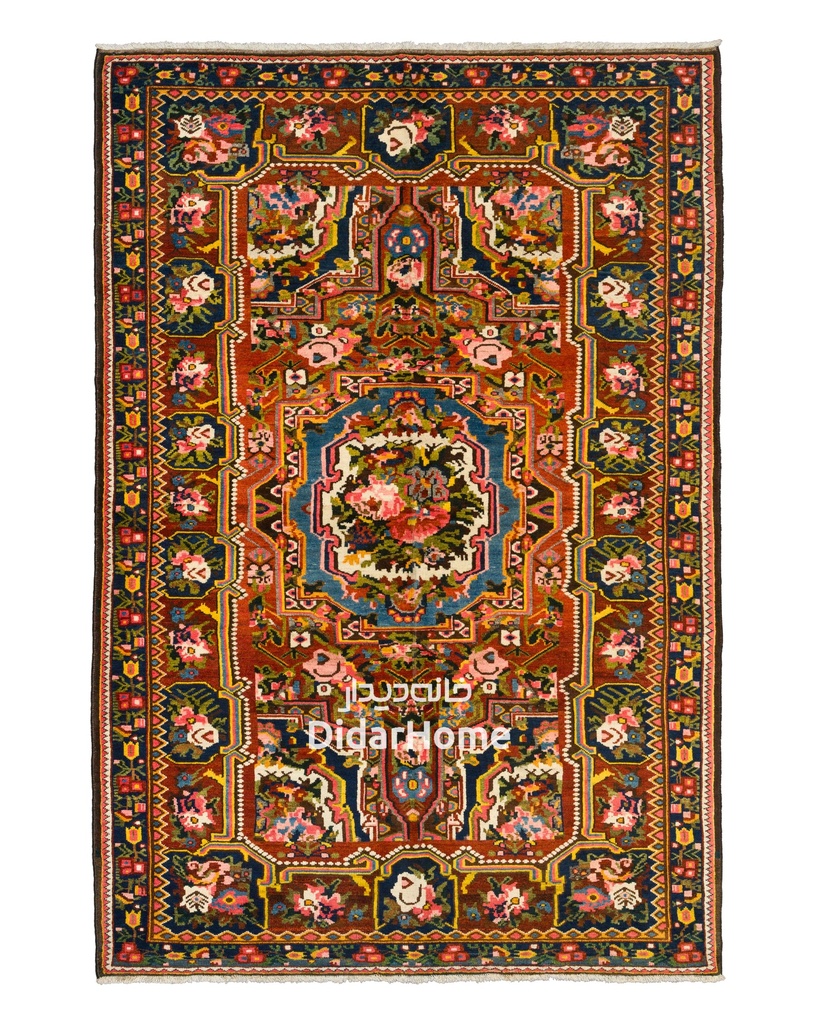 فرش دستباف آنتیک بختیاری طرح ترنجی ۴/۱۱ متری