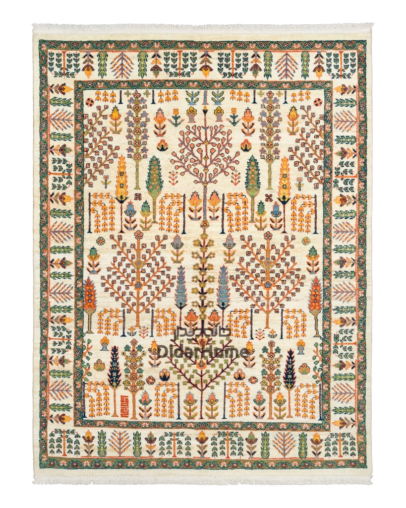 فرش دستباف قشقایی طرح درخت زندگی ۳/۴۶ متری