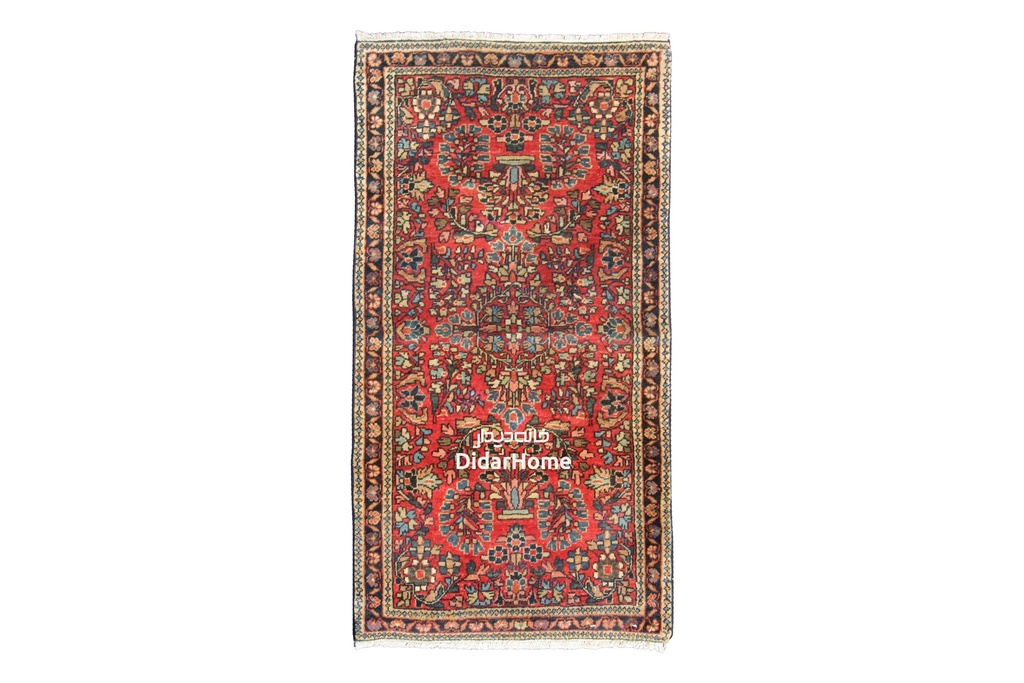 فرش دستباف آنتیک لیلیان طرح افشان ذرع و نیم