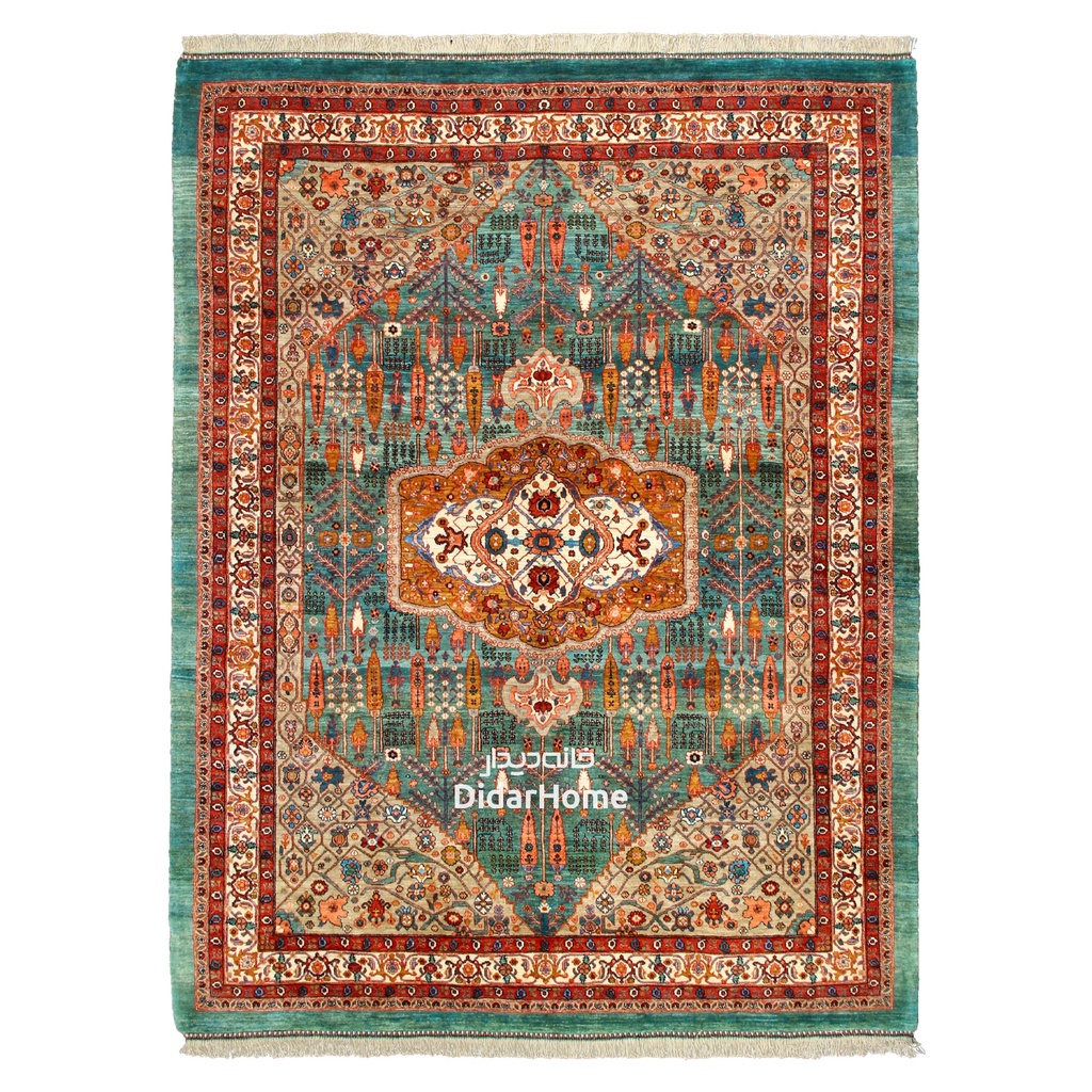 فرش دستباف بیجار طرح ترنجی شش متری