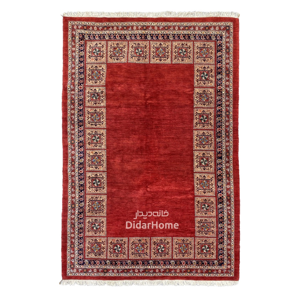 فرش دستباف قشقایی طرح کفساده نه متری