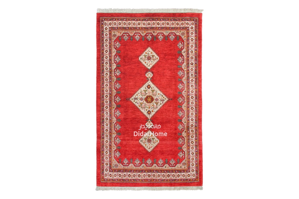 فرش دستباف قشقایی طرح ترنجی شش متری