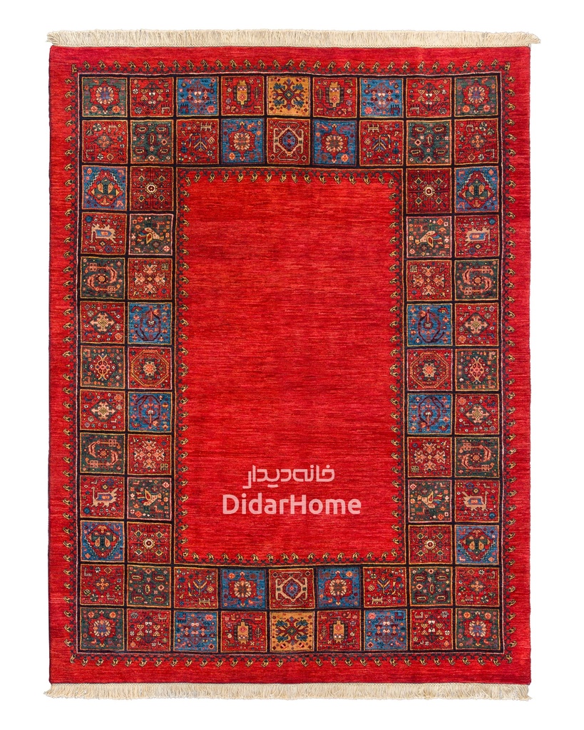 فرش دستباف قشقایی طرح کفساده شش متری