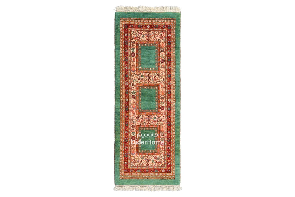 فرش دستباف قشقایی طرح خشتی ذرع و نیم