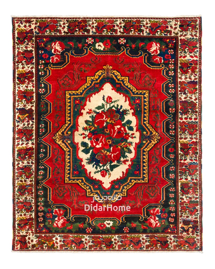 فرش دستباف آنتیک بختیاری طرح ترنجی ۲/۸۱ متری