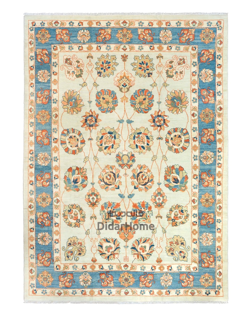فرش دستباف سلطان آباد طرح افشان نه متری (زیگلر محل)