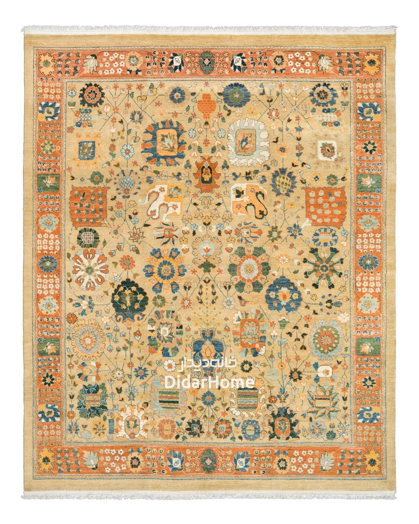 فرش دستباف کرمان طرح افشان نه متری