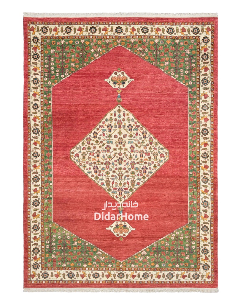 فرش دستباف قشقایی طرح ترنجی شش متری