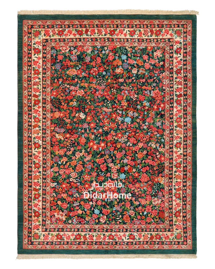 فرش دستباف بیجار طرح هزارگل نه متری