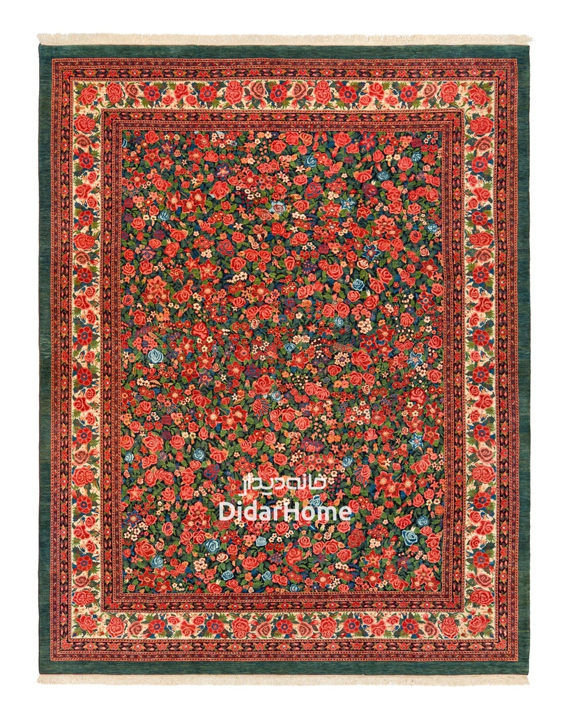 فرش دستباف بیجار طرح هزارگل ۱۲/۵۶ متری