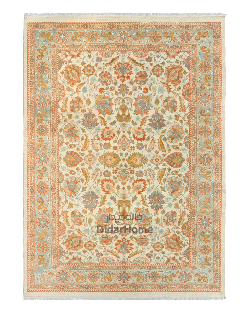 فرش دستباف سلطان آباد طرح افشان نه متری (زیگلر محل)