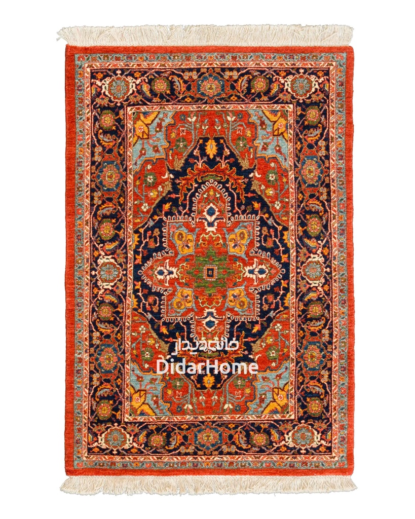 فرش دستباف هریس ۴۵ رج طرح ترنجی ذرع و نیم