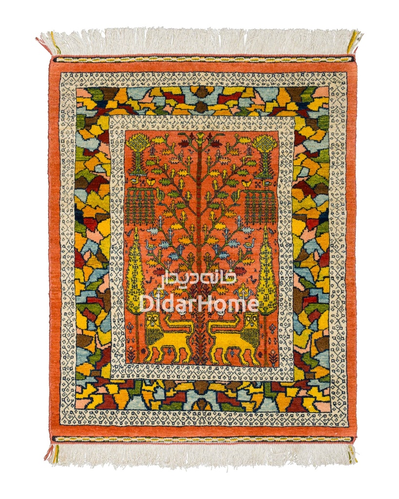 فرش دستباف قشقایی طرح درختی ذرع و نیم