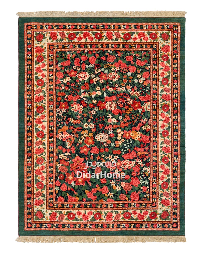 فرش دستباف بیجار طرح هزارگل چهار متری