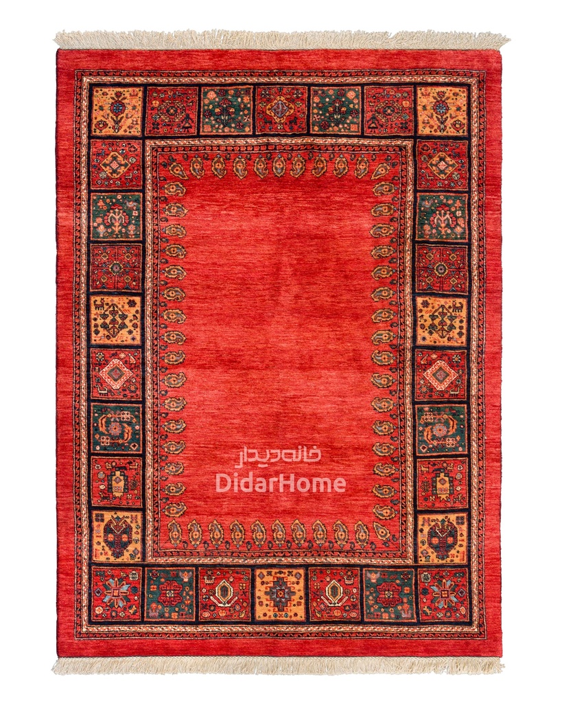 فرش دستباف قشقایی طرح کفساده سه متری