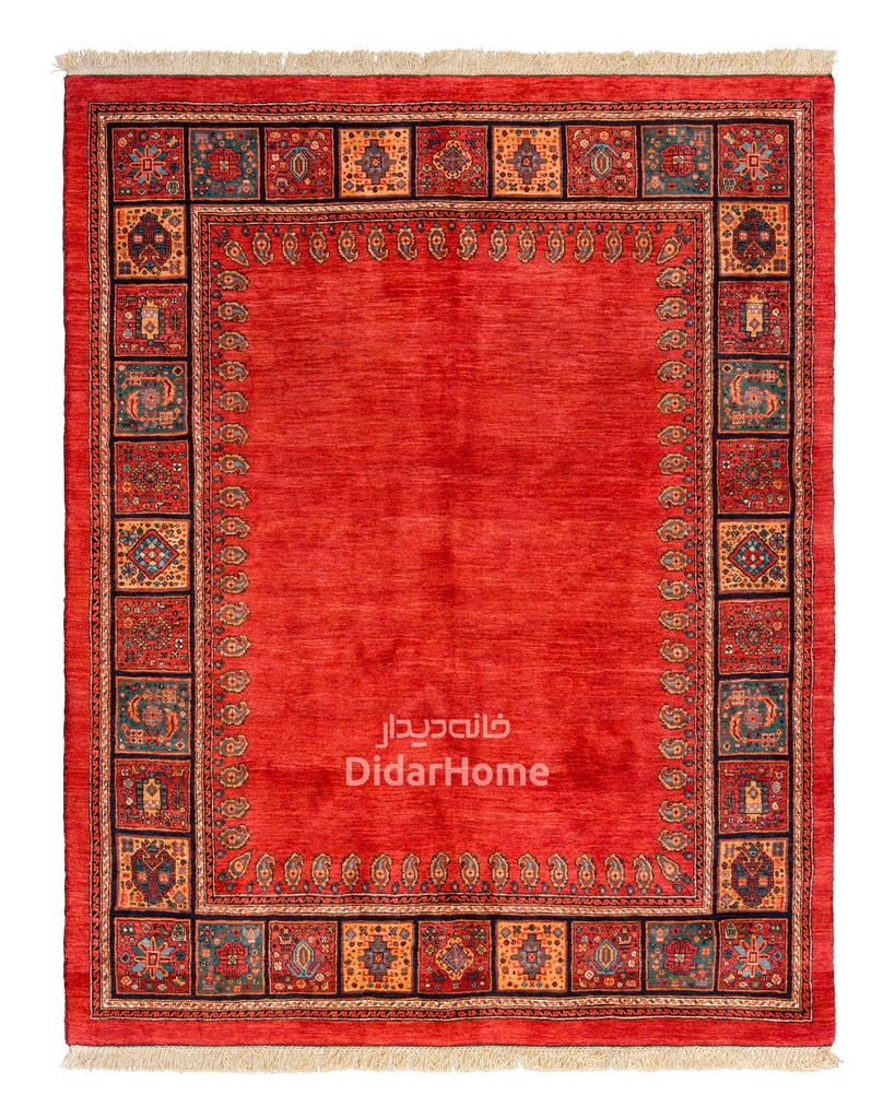 فرش دستباف قشقایی طرح کفساده چهار متری