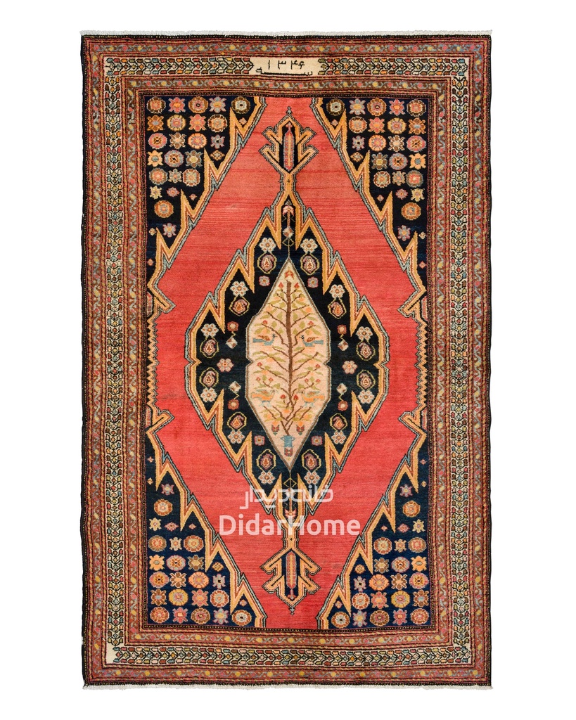 فرش دستباف آنتیک مزلقان طرح ترنجی ۲/۸۳ متری