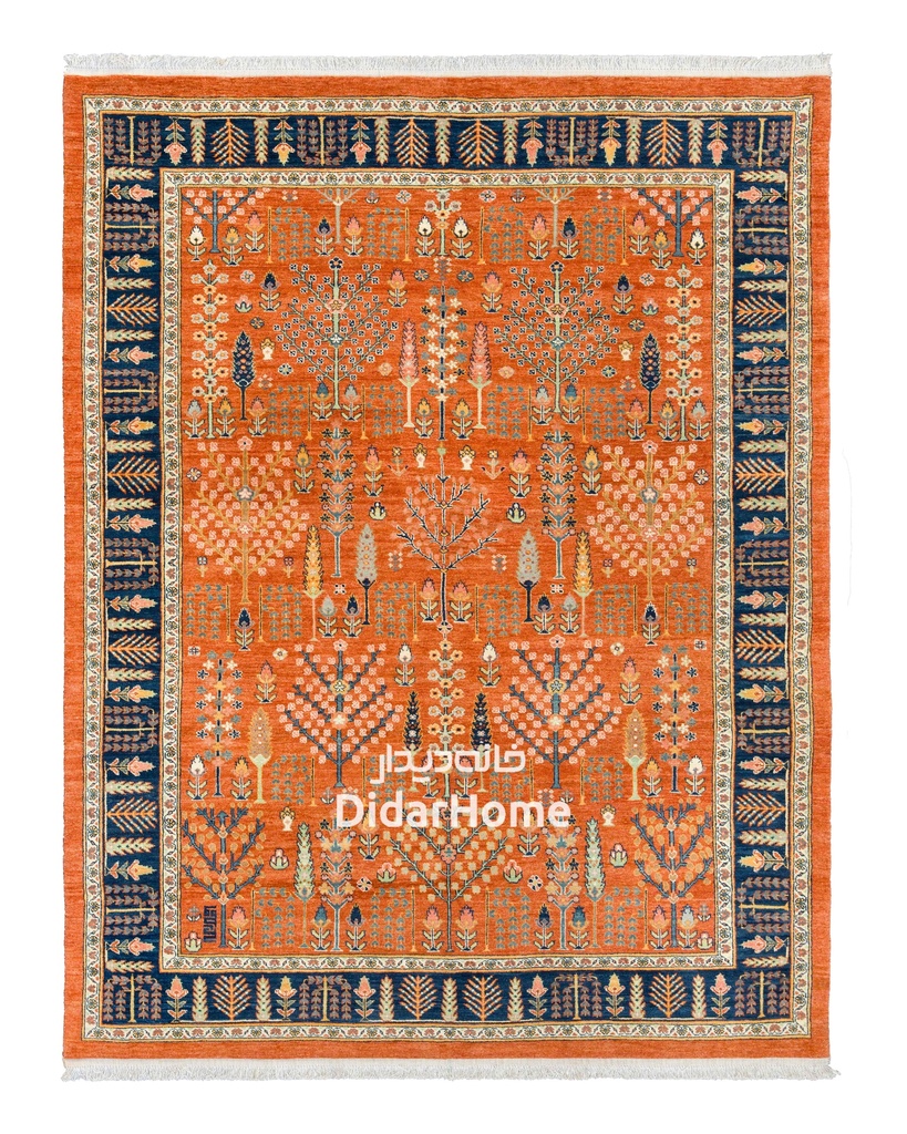 فرش دستباف قشقایی طرح درخت زندگی ۶/۲۷ متری