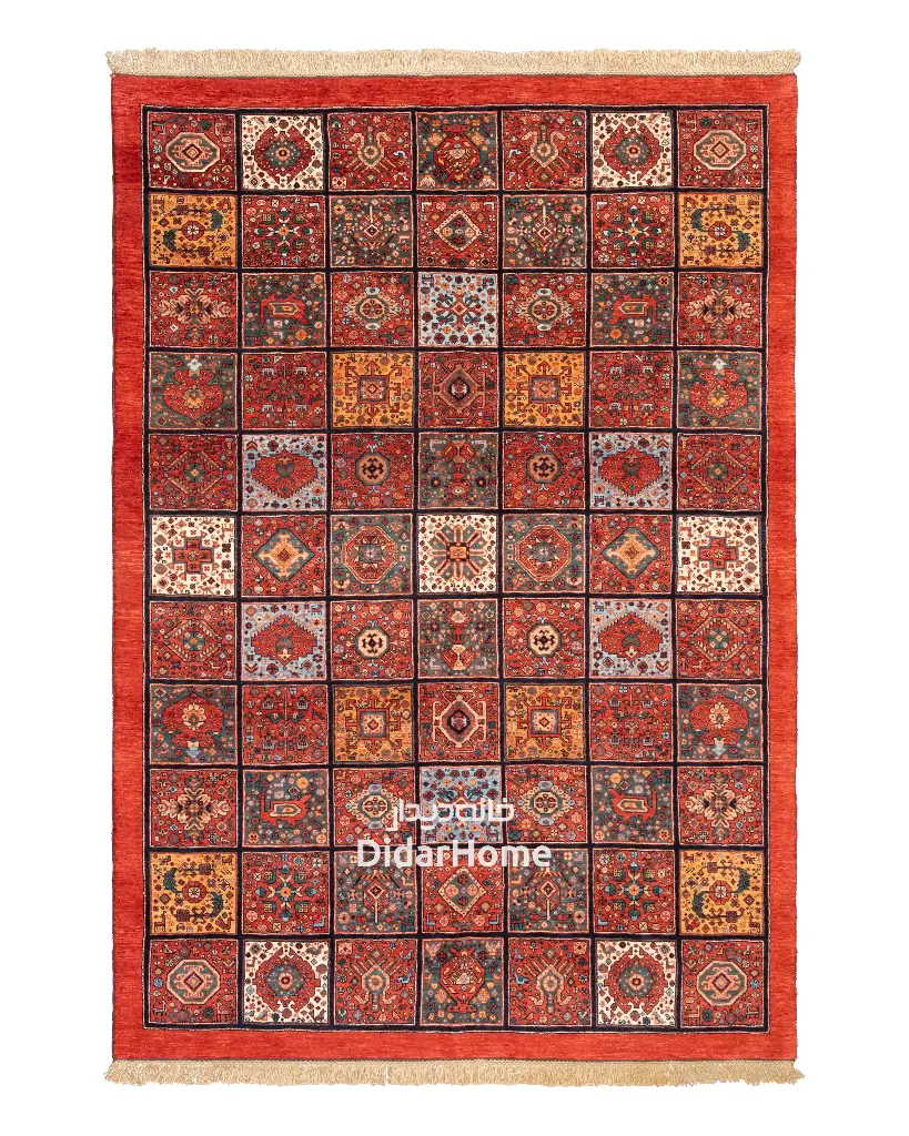 فرش دستباف قشقایی طرح خشتی ۴/۹۳ متری