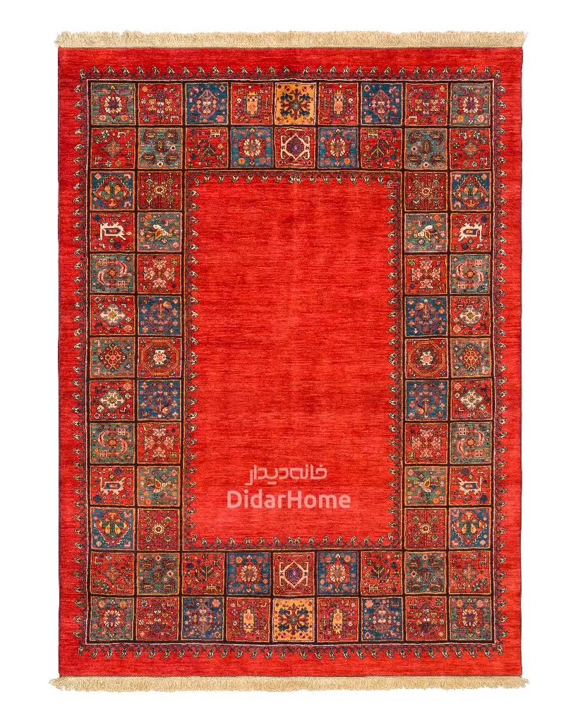 فرش دستباف قشقایی طرح کفساده ۵ متری