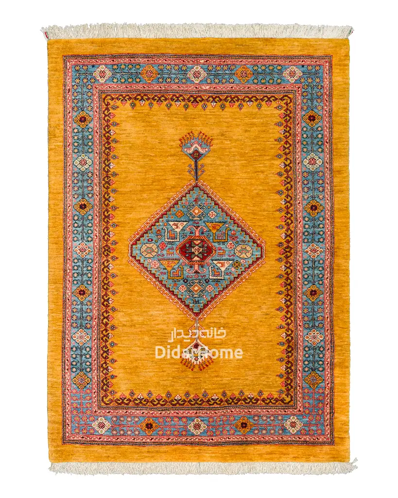 فرش دستباف قشقایی طرح ترنجی ۲/۰۴ متری