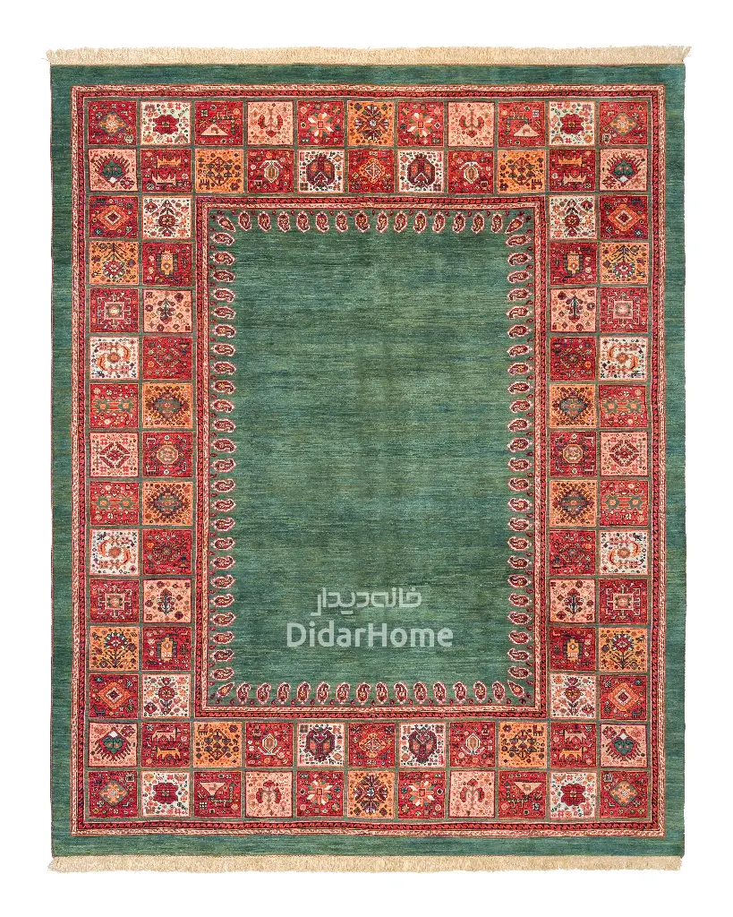 فرش دستباف قشقایی طرح کفساده ۷/۱۴ متری