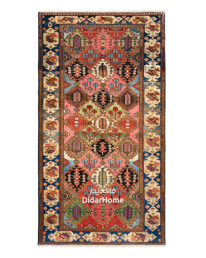 فرش دستباف آنتیک بختیاری طرح قابی ۵/۴۱ متری