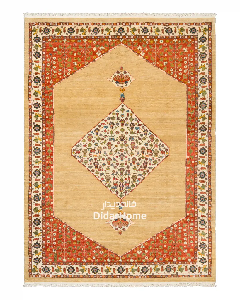 فرش دستباف قشقایی طرح ترنجی ۶/۷۵ متری