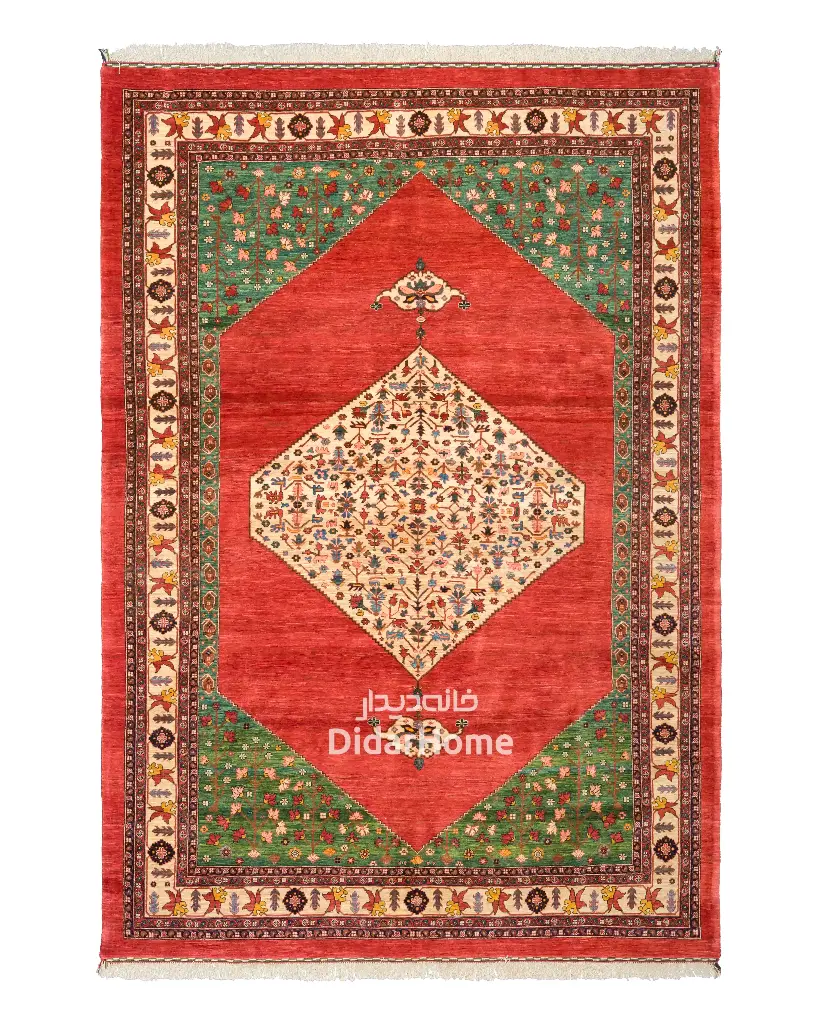 فرش دستباف قشقایی طرح ترنجی ۹/۰۵ متری