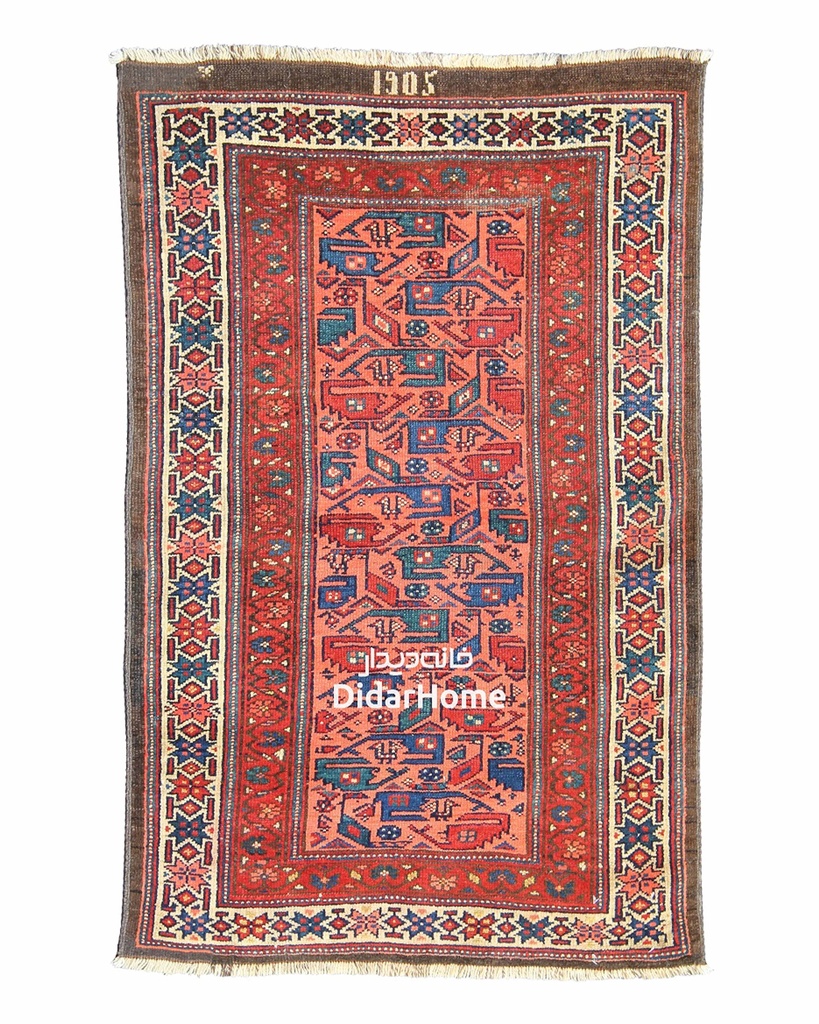 فرش دستباف آنتیک بختیاری طرح افشان ۰/۸۰ متری