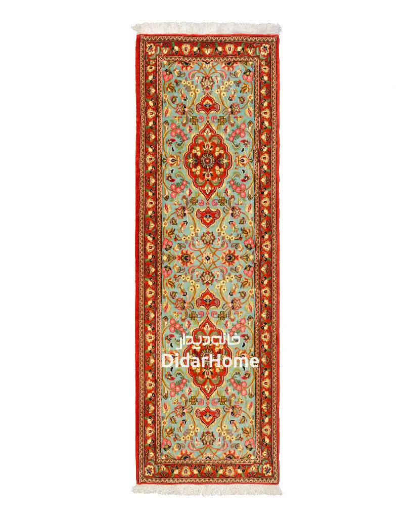 کناره دستباف قم طرح ترنجی 1.26 متری