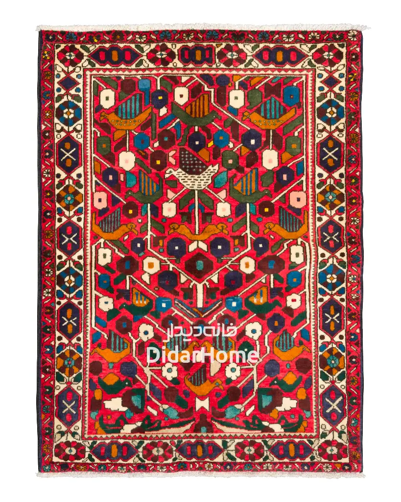 فرش دستباف آنتیک بختیاری طرح افشان ۱/۵۸ متری