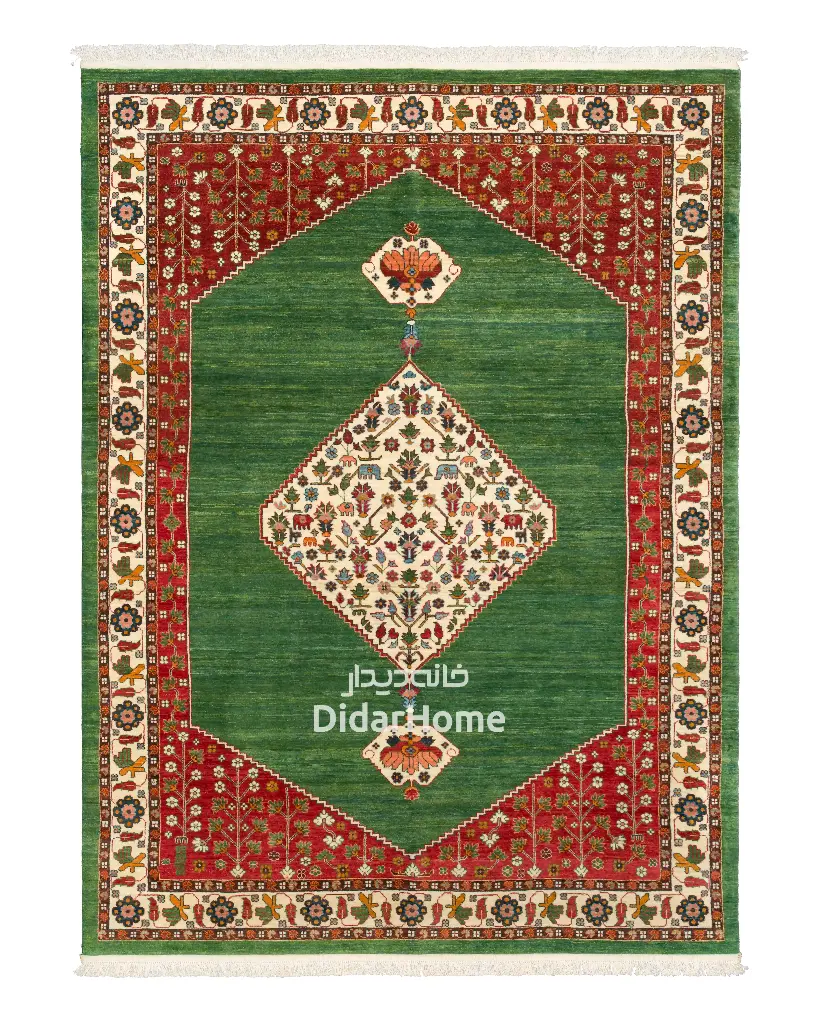 فرش دستباف قشقایی طرح ترنجی ۴/۵۴ متری