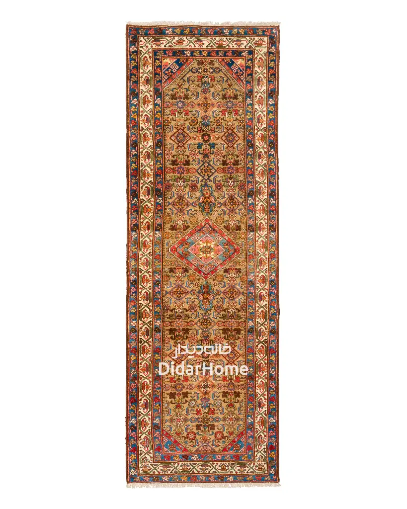 کناره دستباف آنتیک ملایر طرح ترنجی